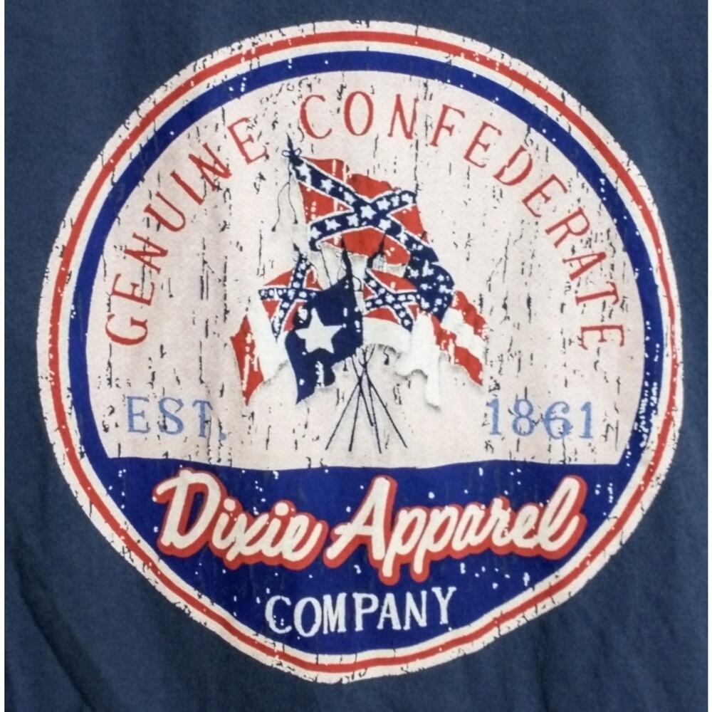 Gildan Ultra Cotton Dixie Apparel T-Shirt. Men's XXL. Blue